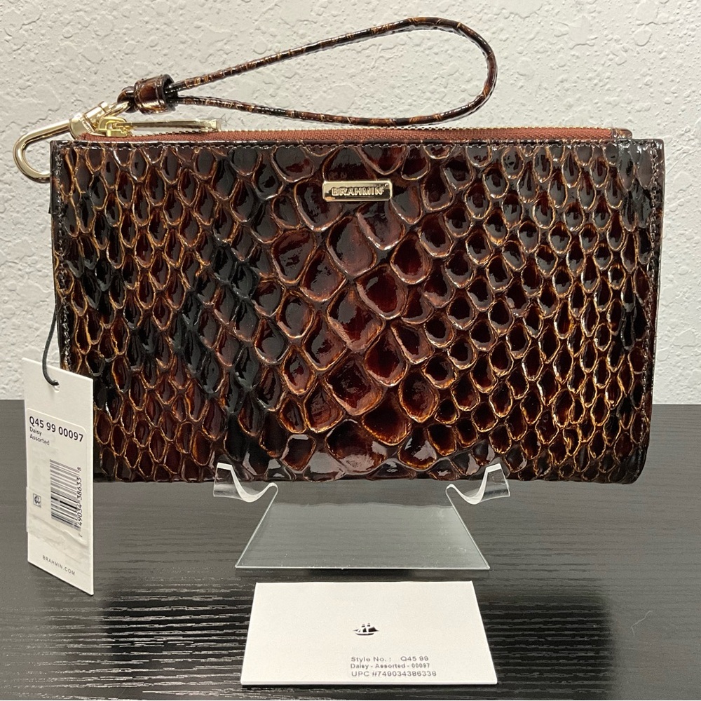 Brahmin Daisy Wristlet TOFFEE (goes W/ Toffee Caldwell) RARE HTF